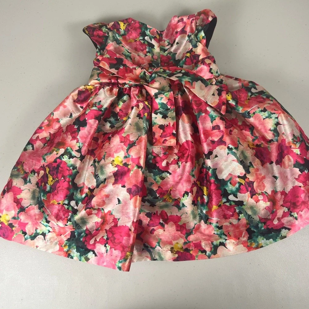 Pastourelle by Pippa & Julie Satin Floral Full Skirt‎ Dress sz 2T EUC